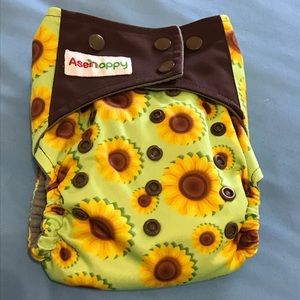 SOLD! AseNappy cloth Diaper Set AIO Sunflowers 🌻